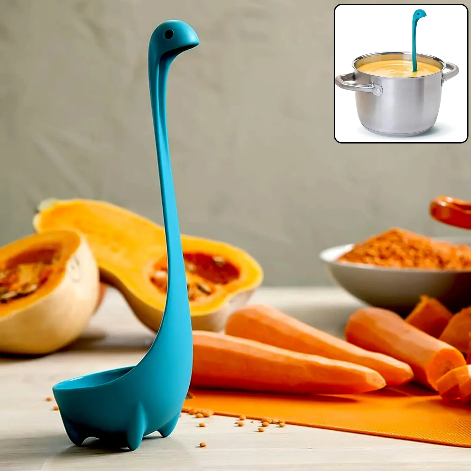 Premium Silicone Soup Spoon – Multifunctional Strainer & Ladle | Quickslice - Buy Online at Alikart