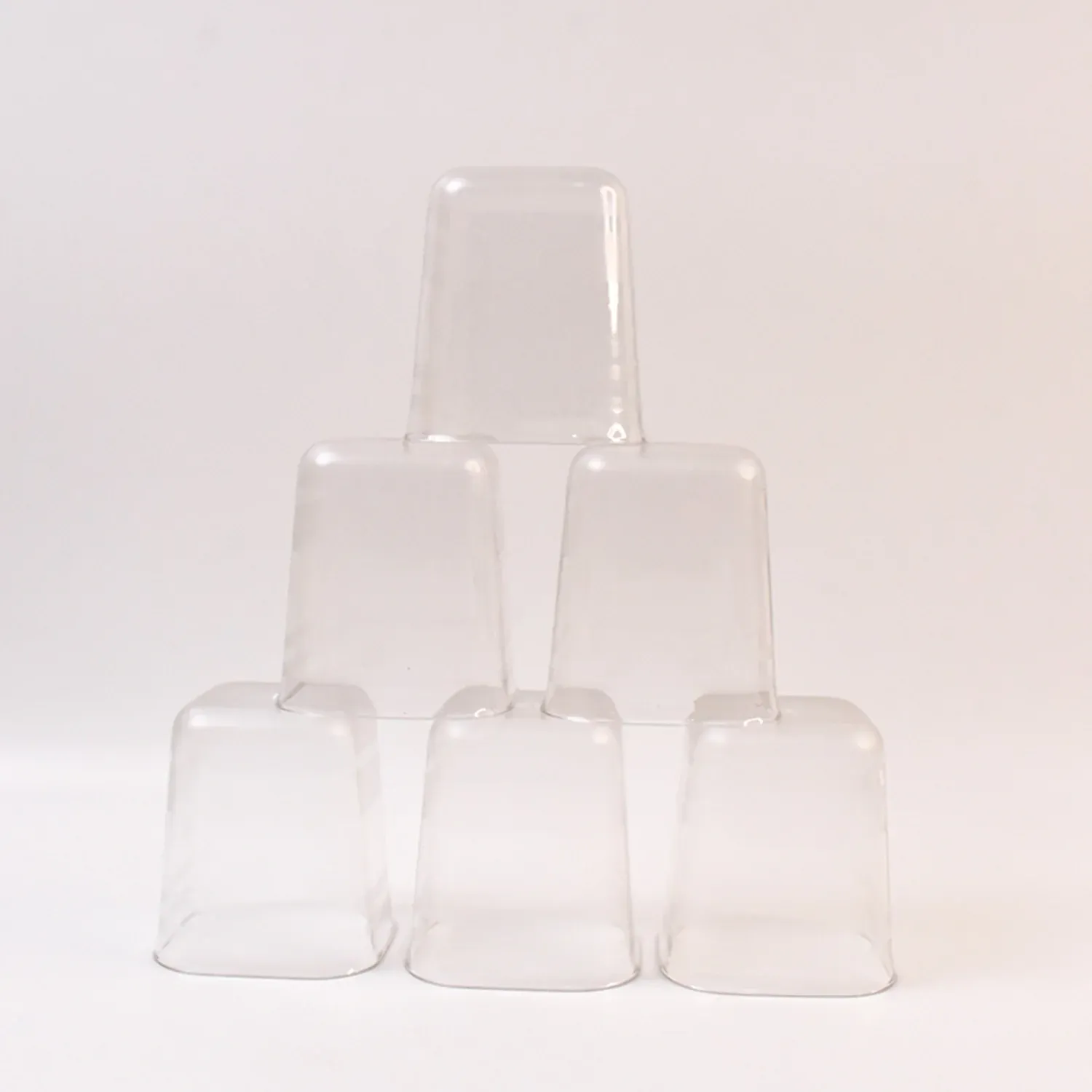 Transparent Diamond Plastic Glass Set – 6 Pieces with Tray - Detailed Feature View 4