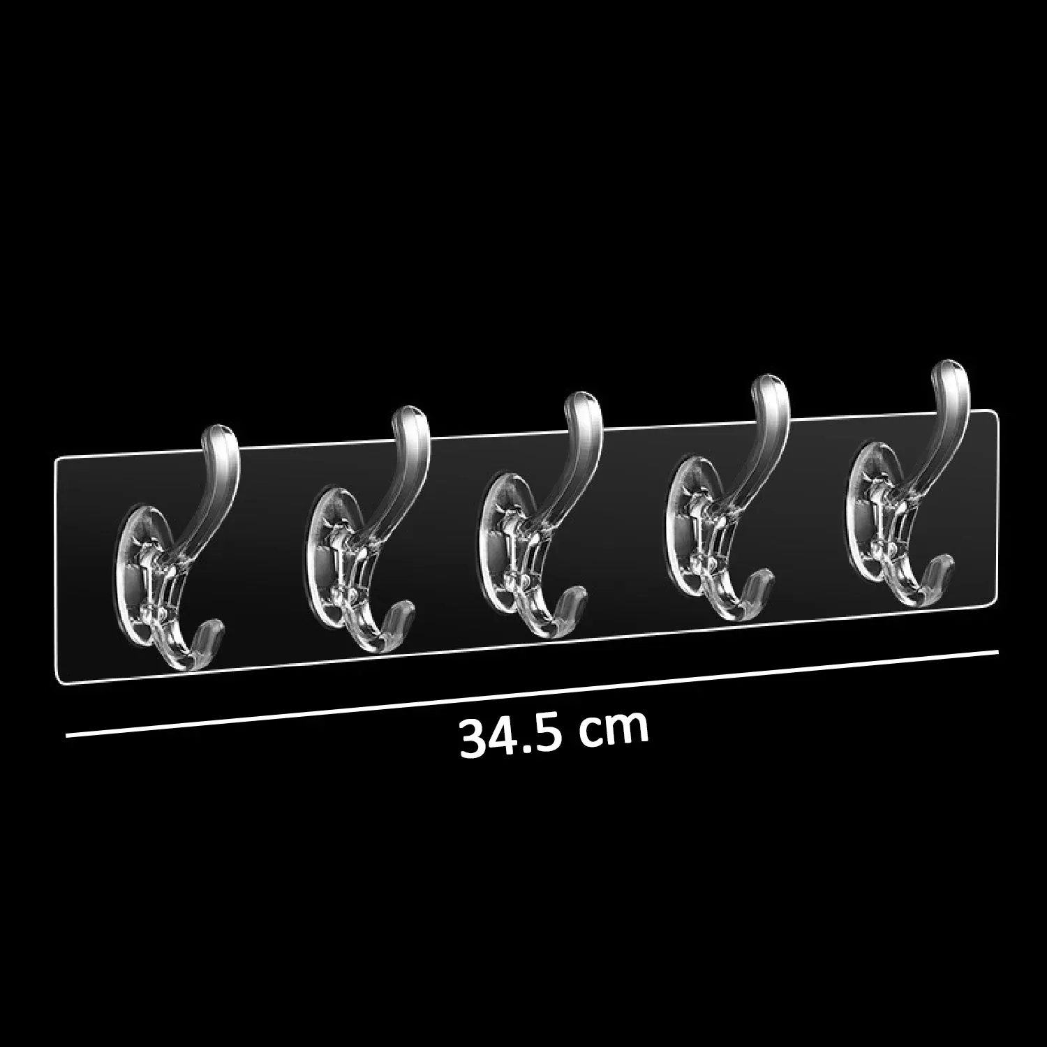 Adhesive Wall Hooks – Transparent & Heavy-Duty 5 Pc | GlimmerHome - Detailed Feature View 5