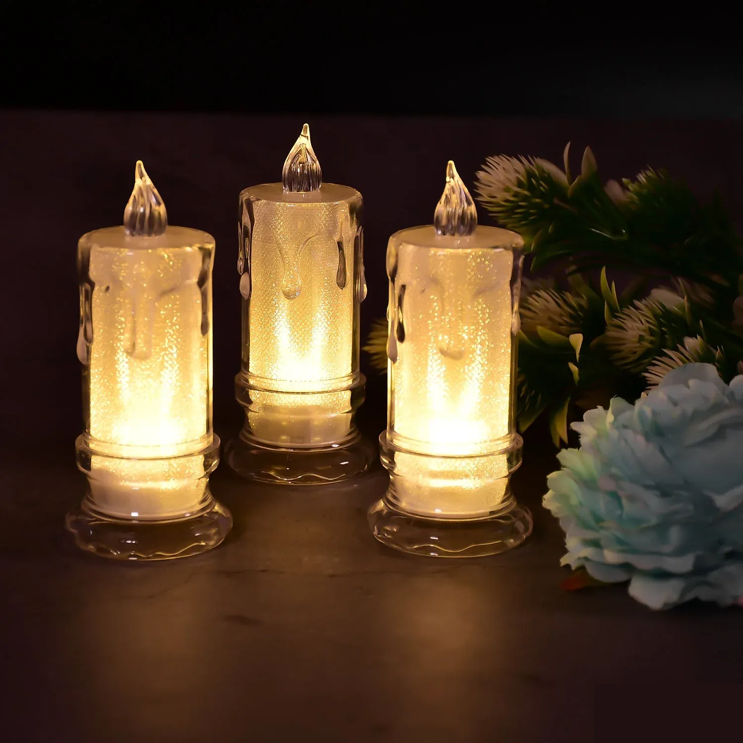 Melted Design Flameless Candles – Set of 12 for Diwali | Indo Glow - Detailed Feature View 2