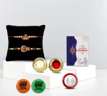 Rakhi Set for Brother (Set of 2) – Roli Chawal Silver Combo | Raksha Bandhan Gift Set