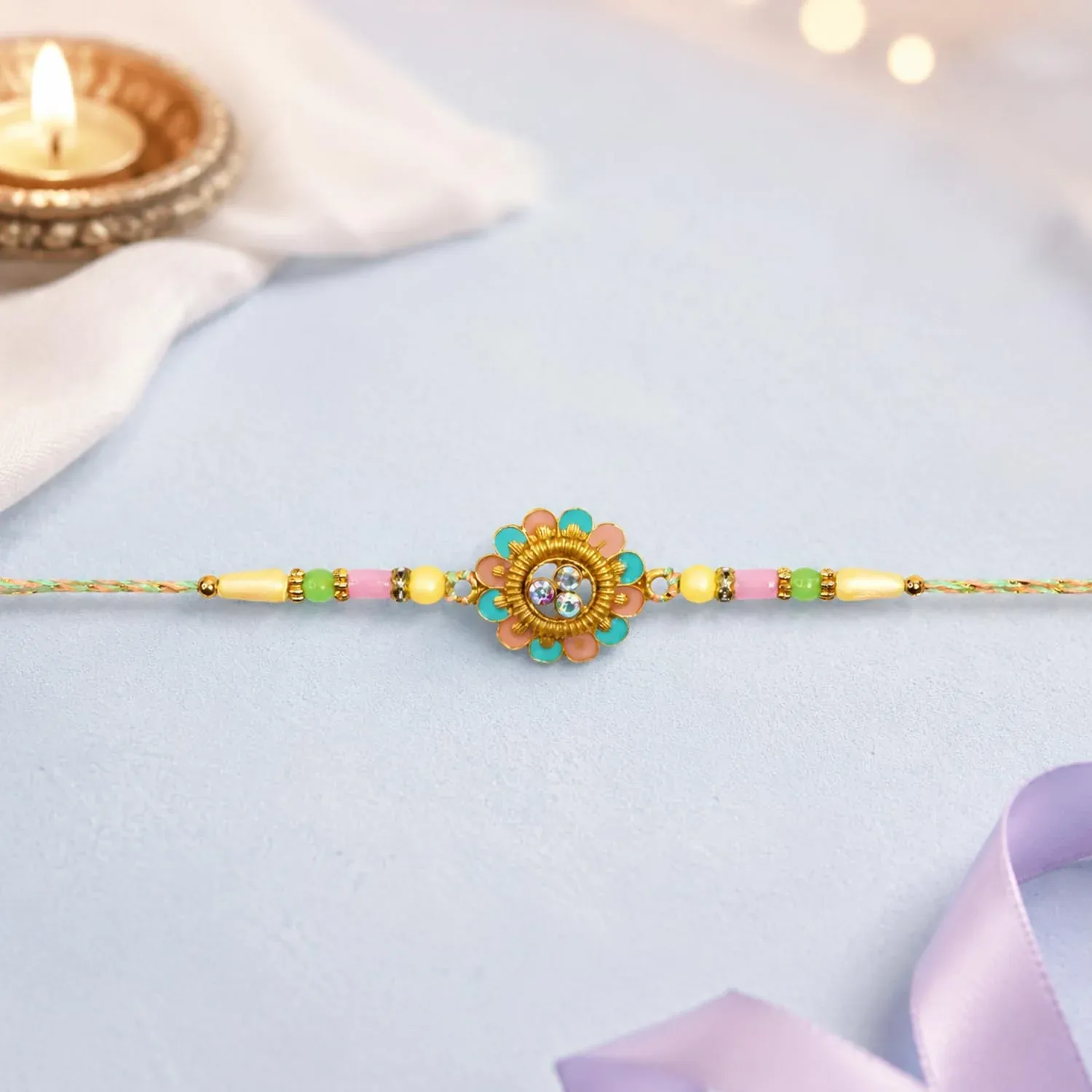 Sweet Multicolor Rakhi – Decorative Magnets | Raksha Bandhan Gift Combo | Gift Set - Detailed Feature View 5