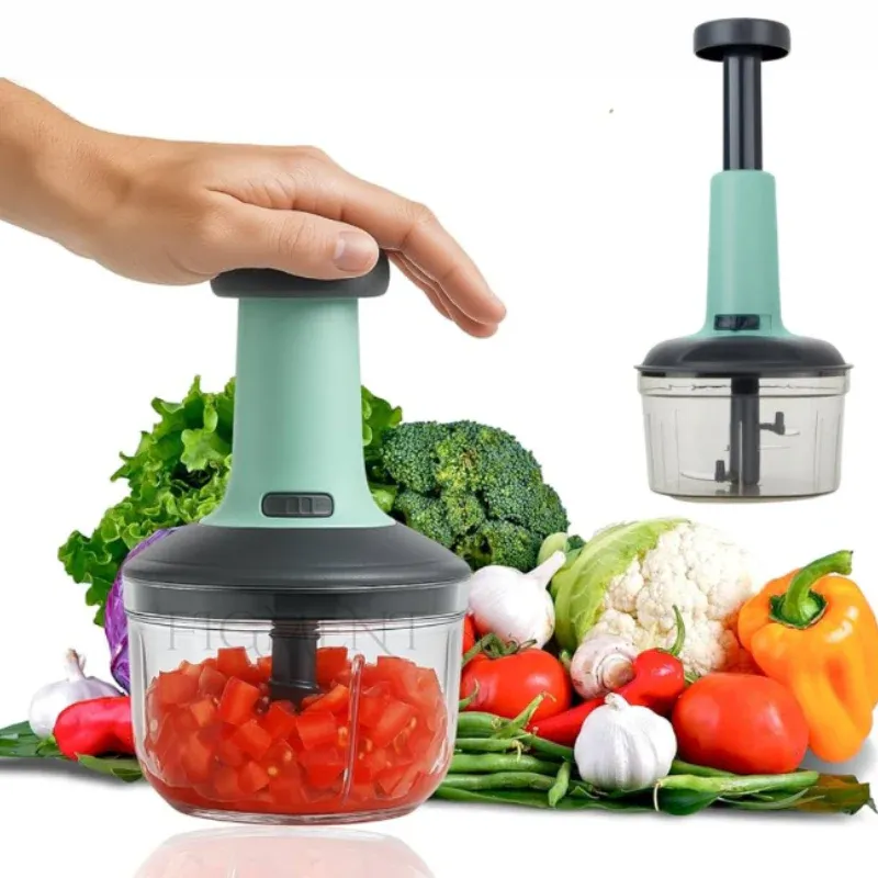 Premium 650ml Hand-Press 2 In 1 Vegetable Chopper- Manual Food Processor for Quick Cutting & Slicing (Pack of 1) - Buy Online at Alikart