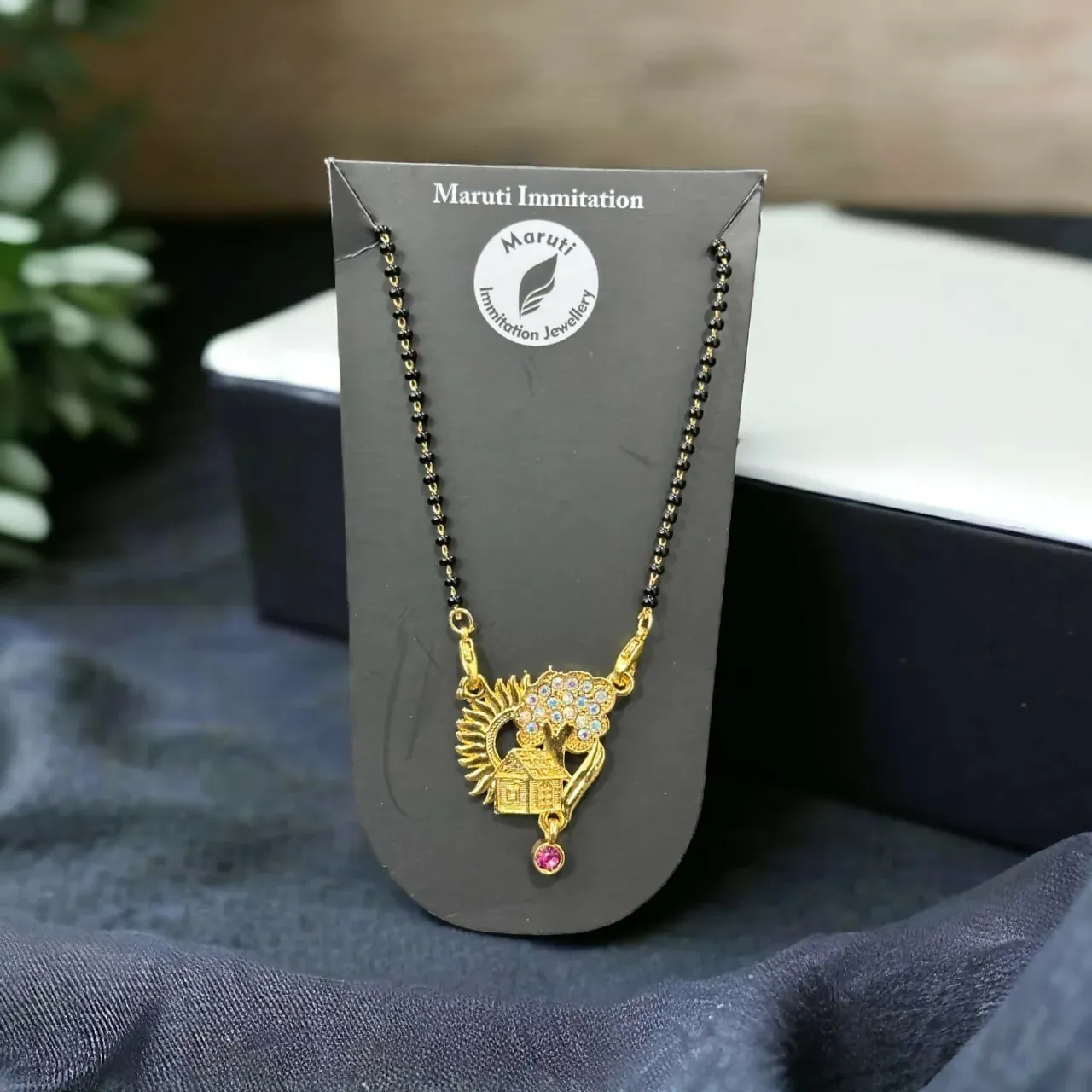 Premium Mangalsutra Necklace – Peacock Pendant with Gold-Tone Finish - Buy Online at Alikart