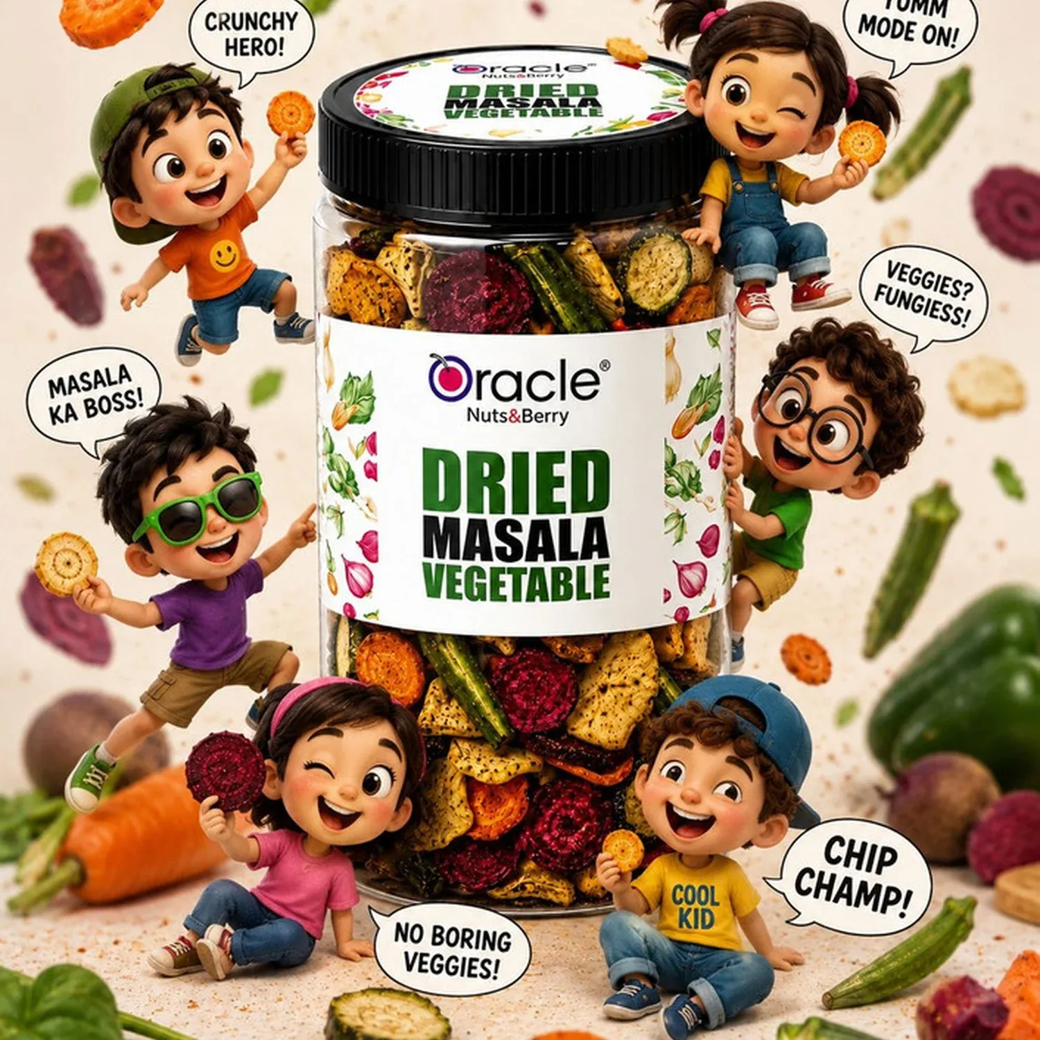 Oracle Masala Vegetables – Healthy Non-Fried Snack 250g - Detailed Feature View 7