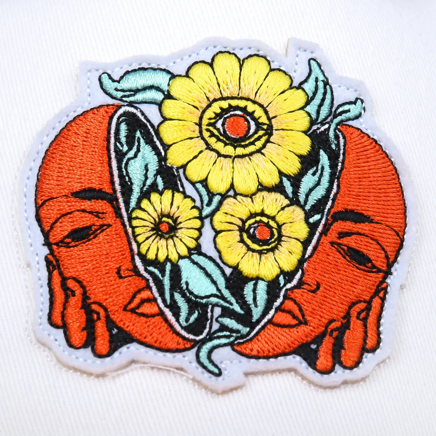 Trendy Adjustable Sunflower Embroidered Cap – Unisex Style - Detailed Feature View 4
