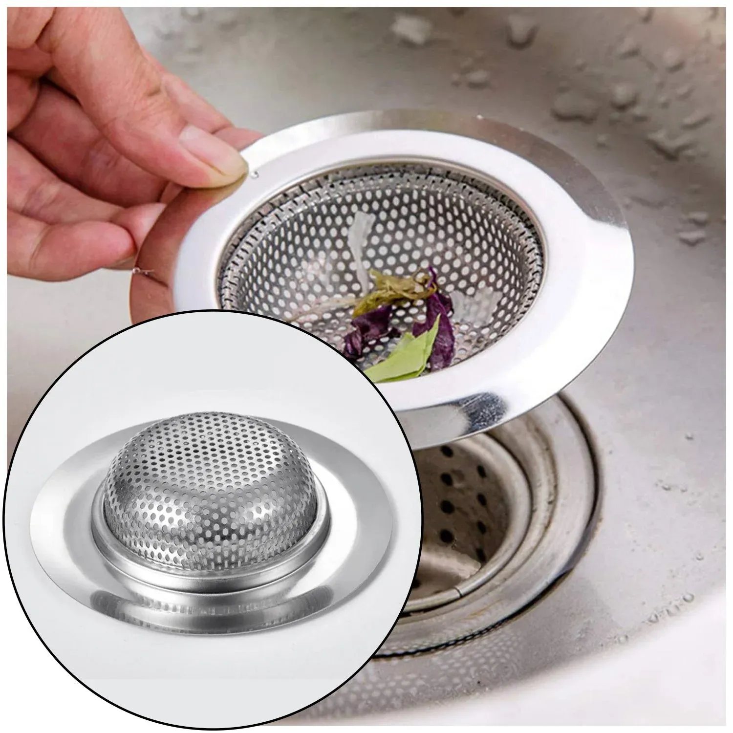Premium Stainless Steel Sink Strainer – Durable Anti-Clog | Indo Glow - Buy Online at Alikart