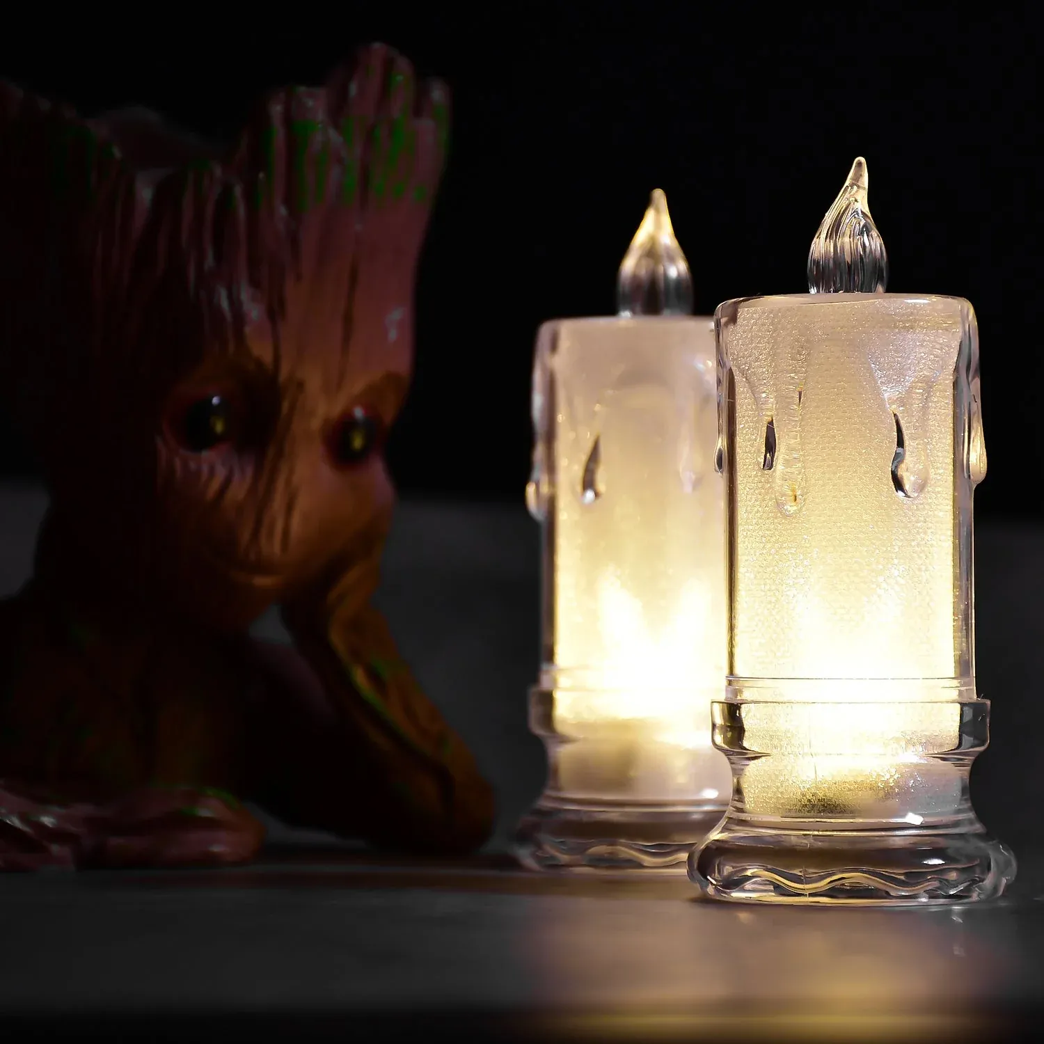 Melted Design Flameless Candles – Set of 12 for Diwali | Indo Glow - Detailed Feature View 5