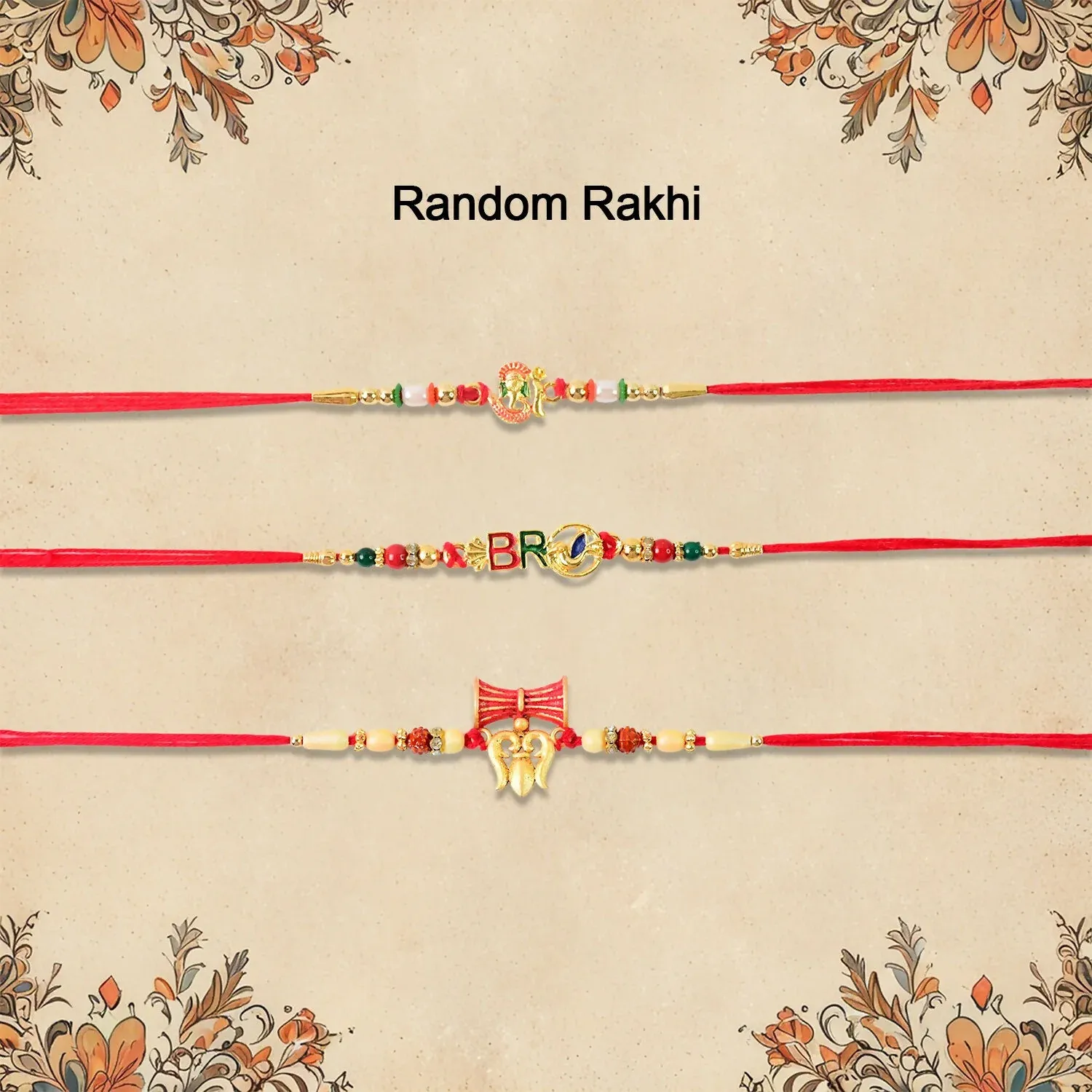 Premium Gold-Toned Rakhi Combo Pack of 3 – Festive Raksha Bandhan Set - Buy Online at Alikart