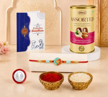 Round Om Multicolor Rakhi – Festive Chocolate Gift Combo for Brother | Raksha Bandhan