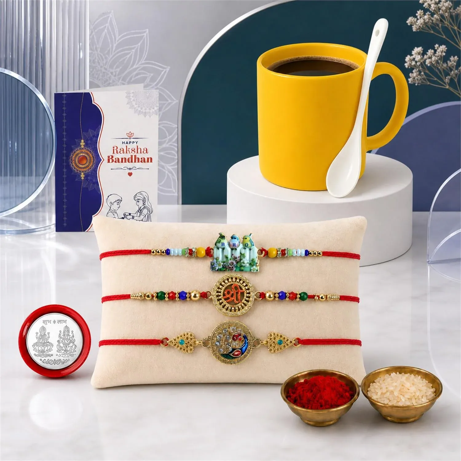 Premium Bird Multicolor Rakhi & Coffee Mug – Raksha Bandhan Gift Combo for Bhai (Pack of 7) - Buy Online at Alikart