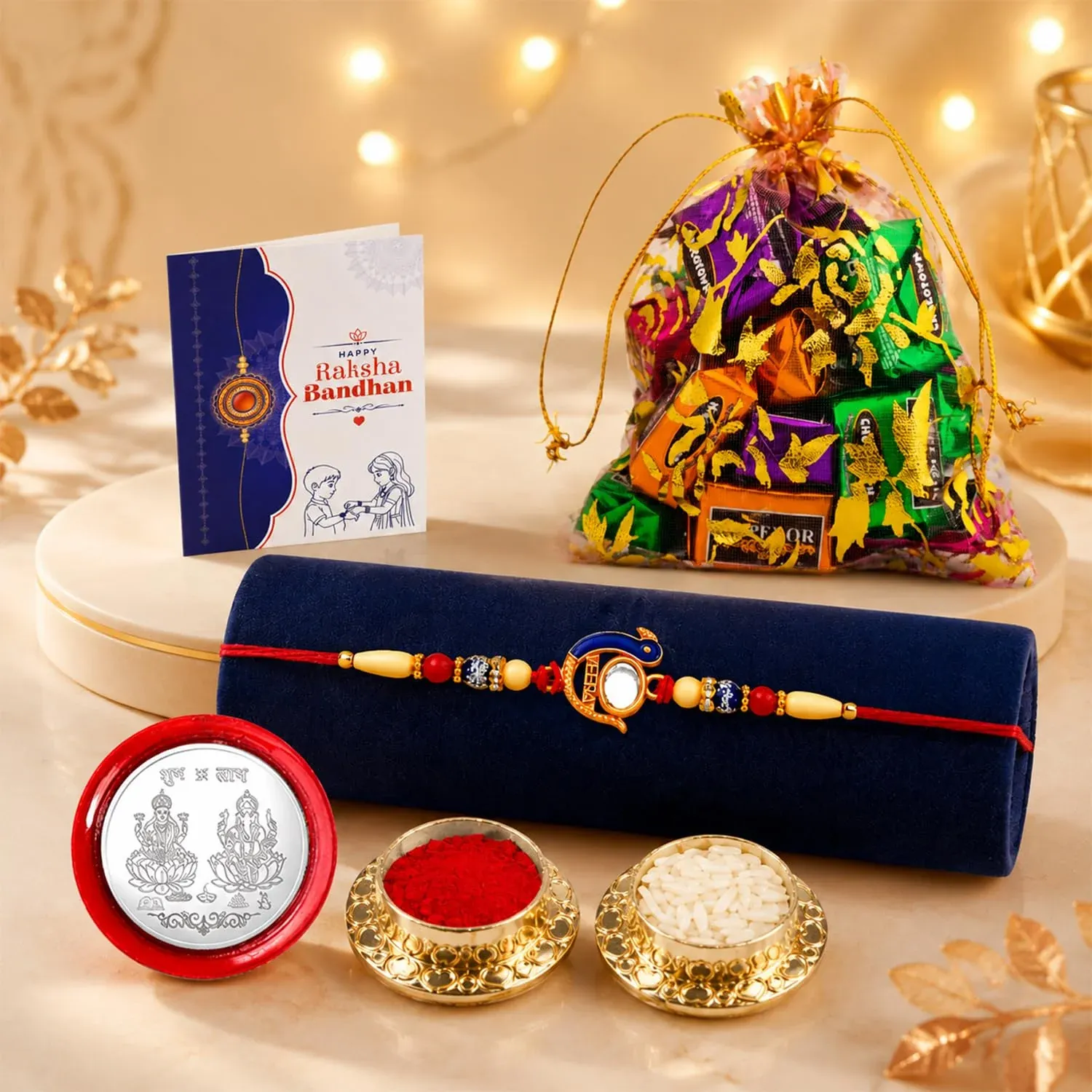 Premium Peacock Multicolor Rakhi – 10pcs Assorted Raksha Bandhan Gift Combo Set (Pack of 5) - Buy Online at Alikart