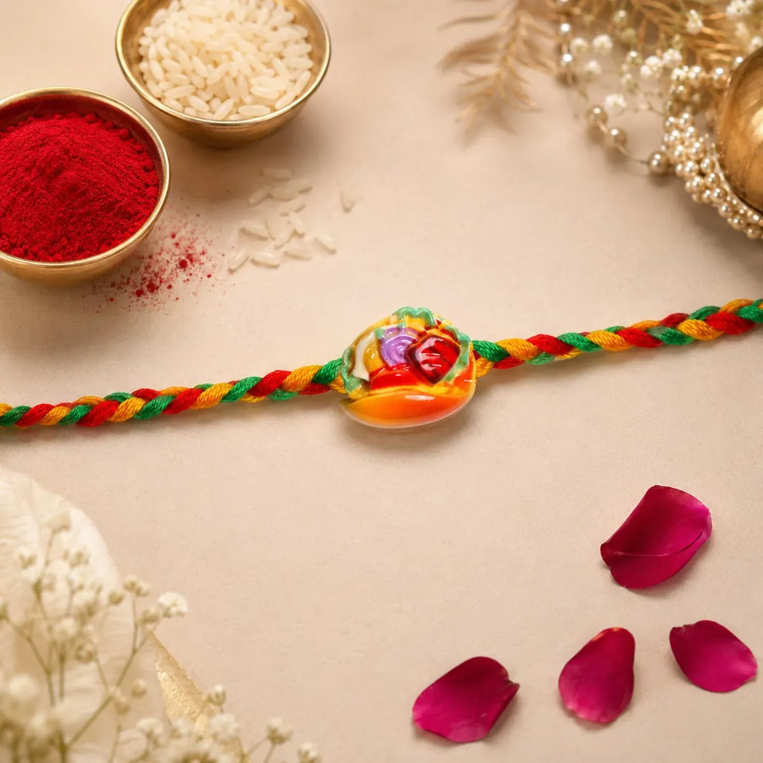 Sweet Multicolor Rakhi – Decorative Magnets | Raksha Bandhan Gift Combo | Gift Set - Detailed Feature View 4