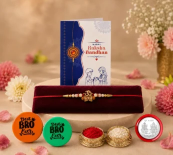 OM Damru Multicolor Rakhi with Decorative Magnets – Gift Combo for Bhai (Pack of 6) For Raksha Bandhan