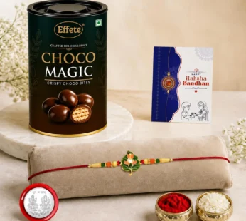 Leaf Multicolor Rakhi – Chocolate Magic Raksha Bandhan Gift Combo Set (Pack of 5)