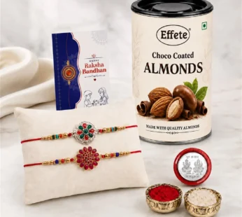 Rakhi & Chocolate Almonds Multicolor Rakhi Combo – Raksha Bandhan for Brother | Gift