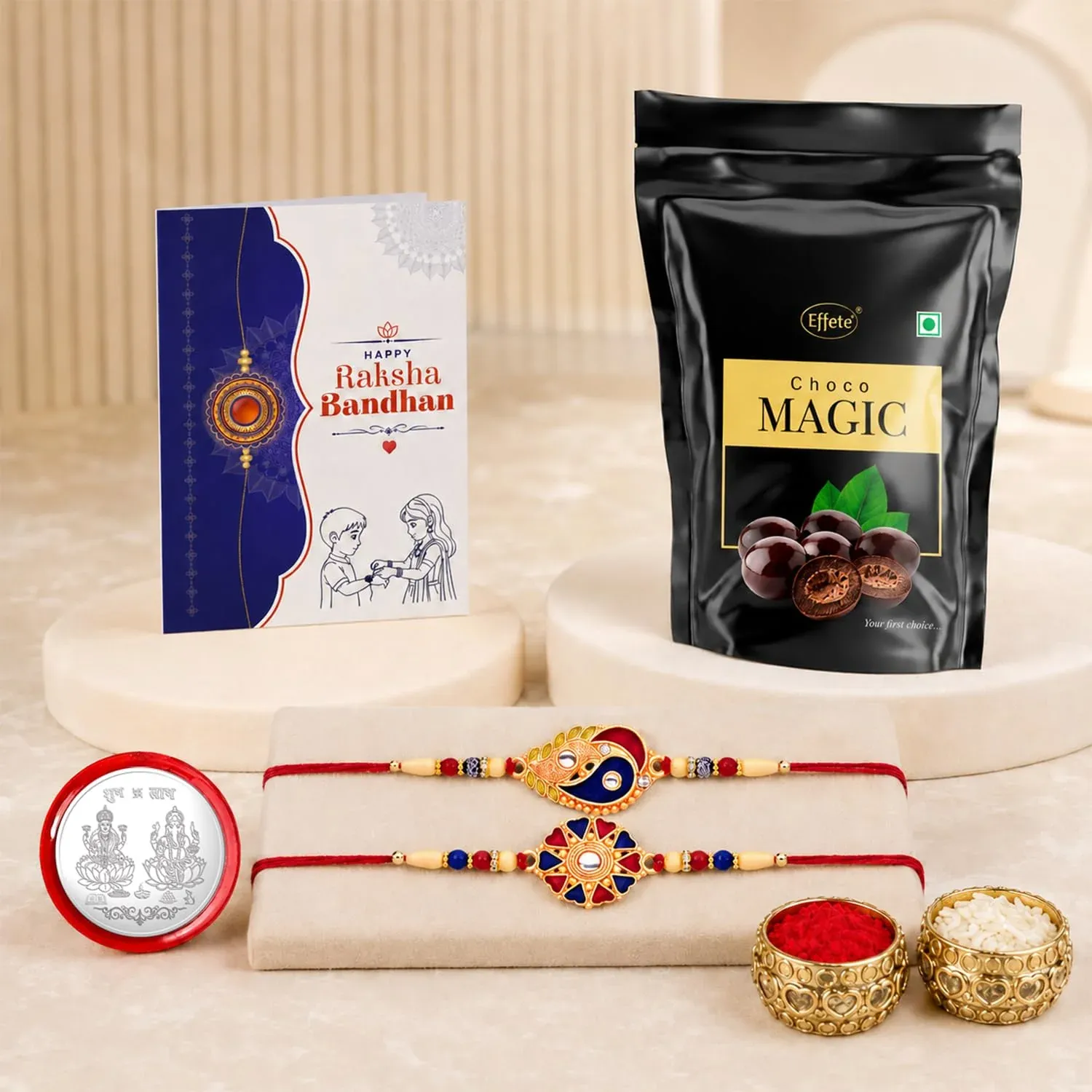 Premium Leaf, Round Multicolor Rakhi – Choco Magic Raksha Bandhan Gift Combo (Pack of 6) - Buy Online at Alikart