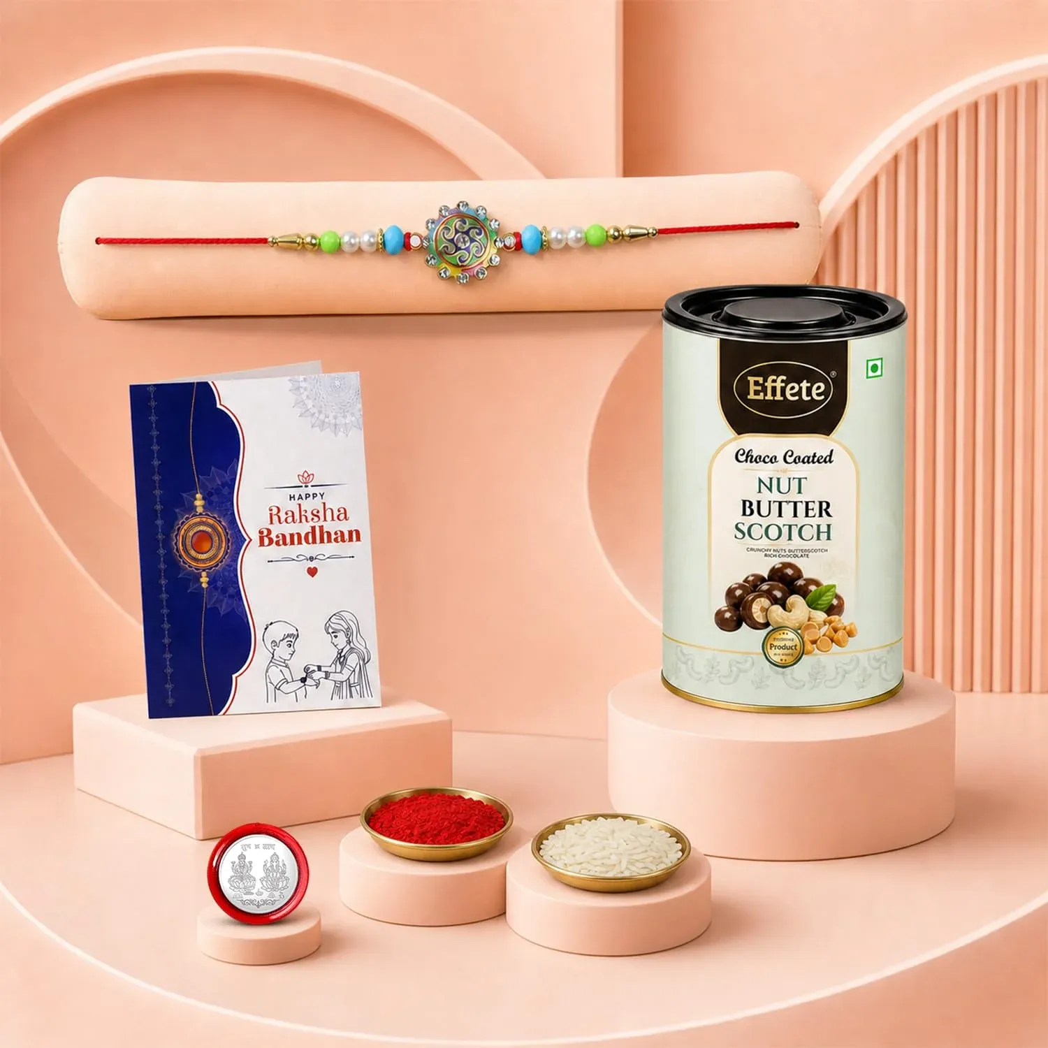Premium Rakhi Combo for Brother – Round Multicolor Rakhi & Choco Gift Set - Buy Online at Alikart