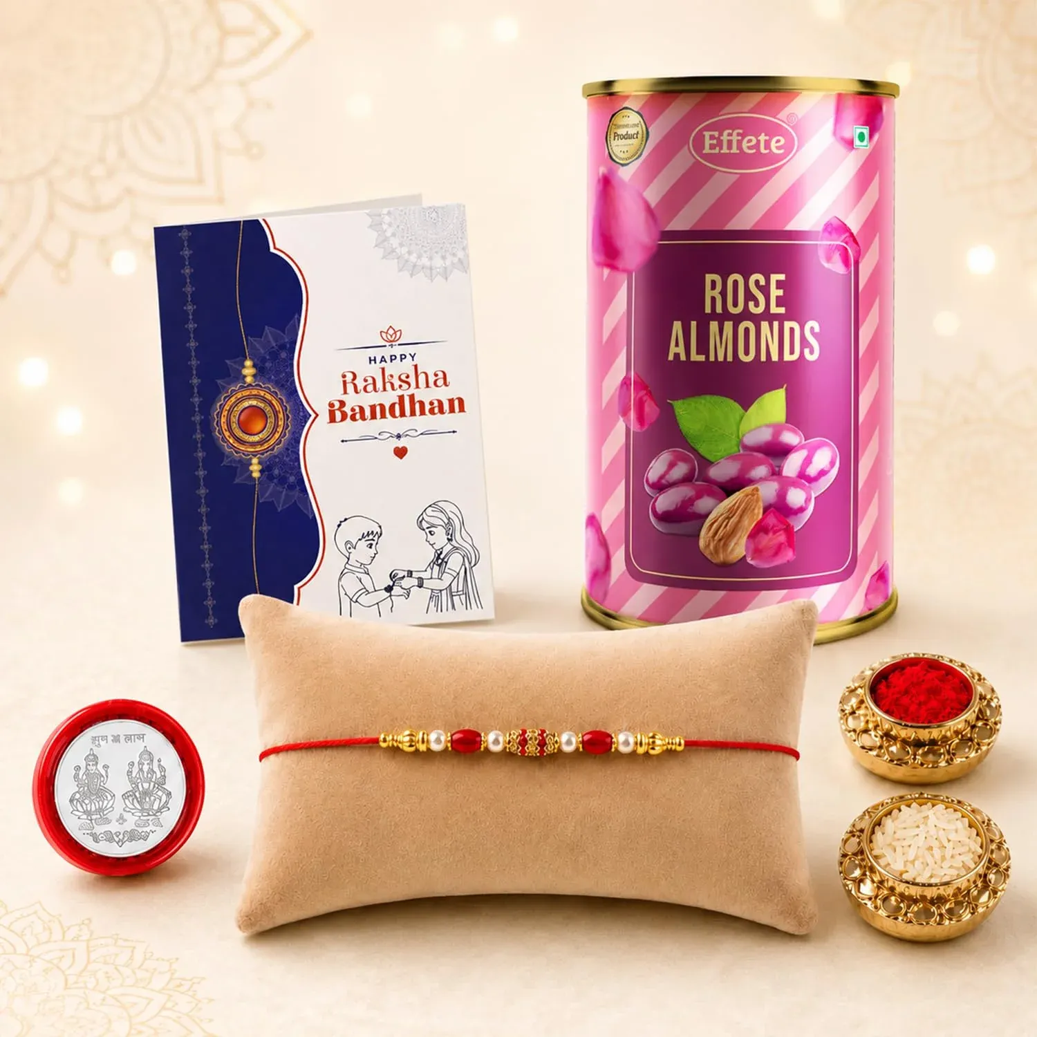 Premium Simple Multicolor Rakhi – Rose Almond Raksha Bandhan Gift Combo Gift Set (Pack of 5) - Buy Online at Alikart