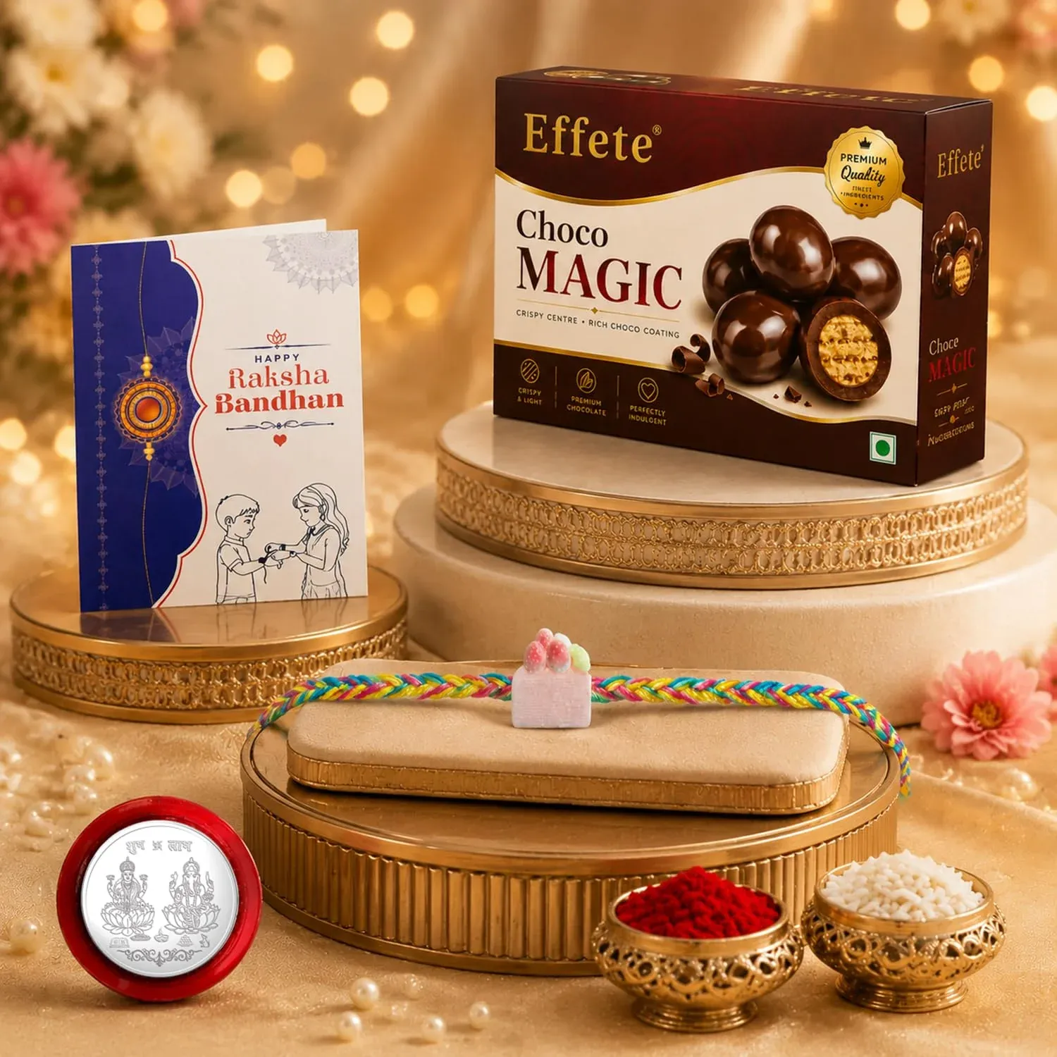 Premium Pastry Style Rakhi with Chocolate for Brother – Raksha Bandhan Gift Combo (Pack of 5) - Buy Online at Alikart