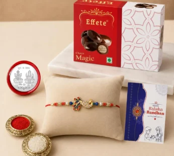 Peacock Multicolor Rakhi – Chocolate Magic Raksha Bandhan Gift Combo (Pack of 5)