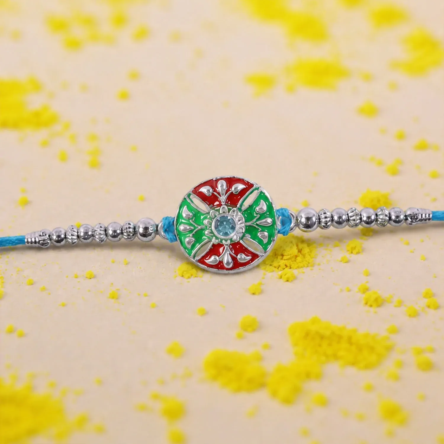 Premium Blue Thread Rakhi – Elegant Traditional Festive Design - Buy Online at Alikart