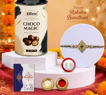 Stylish Design Rakhi with Chocolate for Brother – Raksha Bandhan Gift Combo (Pack of