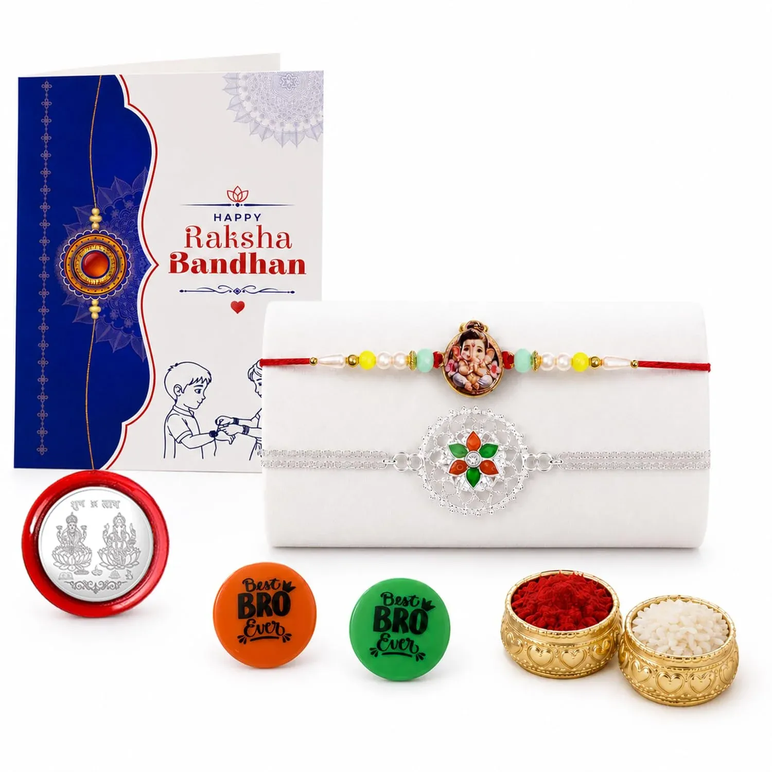 Little Multicolor Rakhi – Decorative Magnets | Raksha Bandhan Gift Combo | Gift Set - Detailed Feature View 1