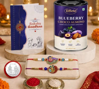 Rakhi with Chocolate for Brother (Set of 6) – Multicolor Peacock Design Gift Combo