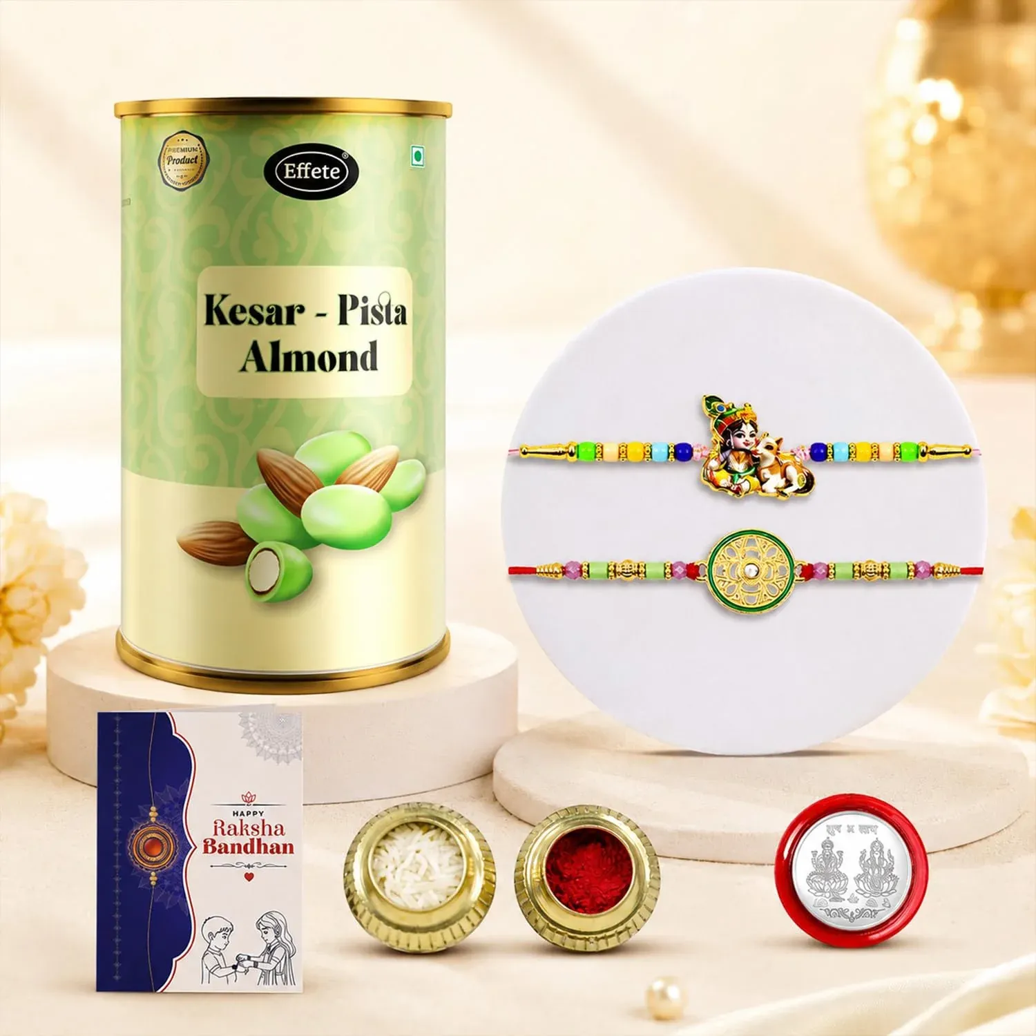Premium Auspicious Ceremony Rakhi with Chocolate for Brother – Raksha Bandhan Combo (Pack of - Buy Online at Alikart
