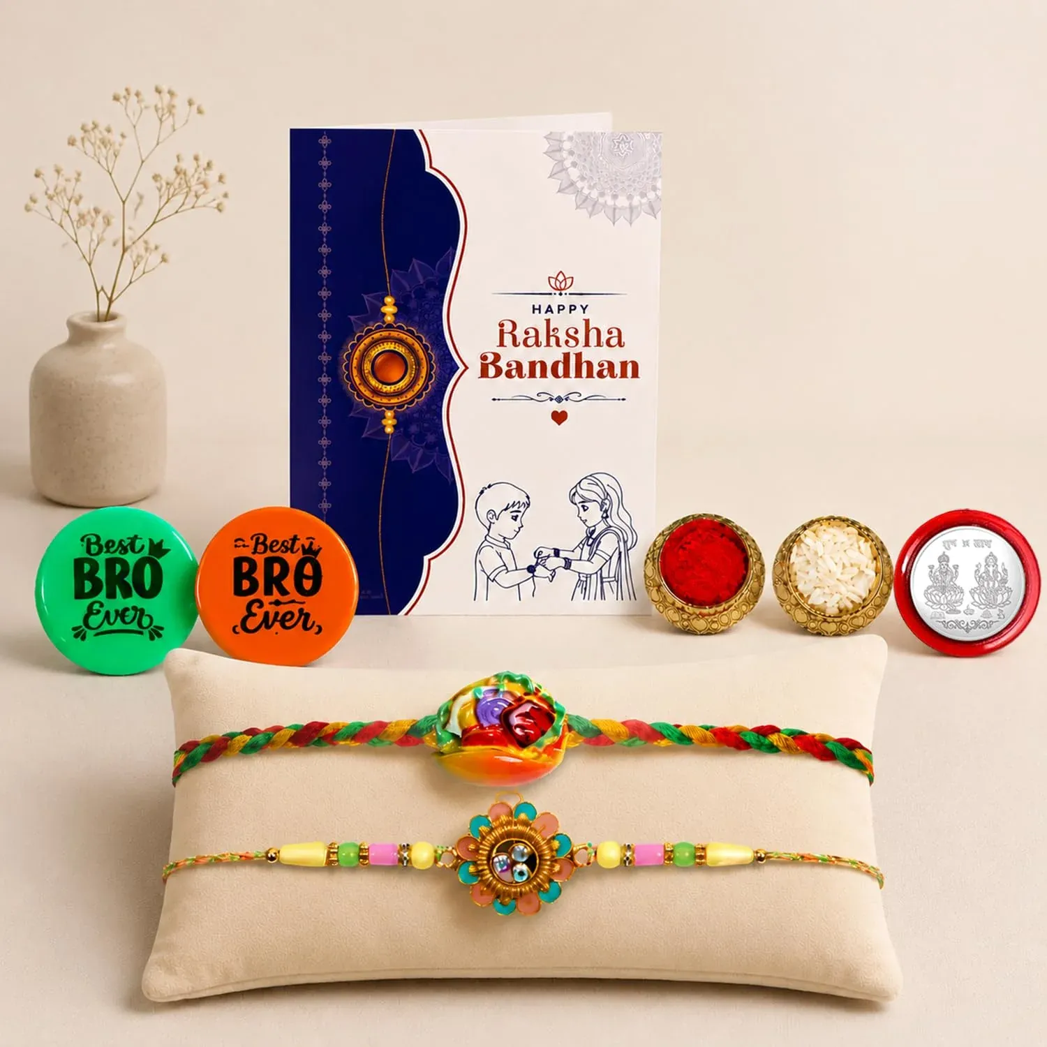 Premium Sweet Multicolor Rakhi – Decorative Magnets | Raksha Bandhan Gift Combo | Gift Set - Buy Online at Alikart
