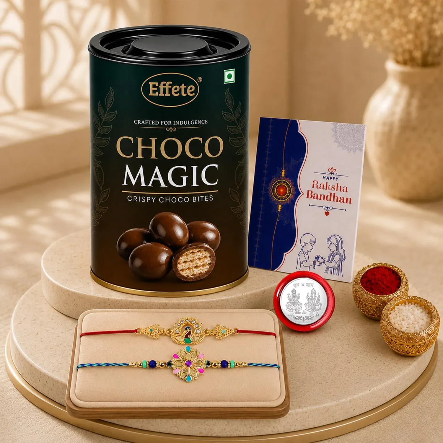 Premium Rakhi with Chocolate for Brother (Set of 6) – Peacock Flower Raksha Bandhan Combo - Buy Online at Alikart