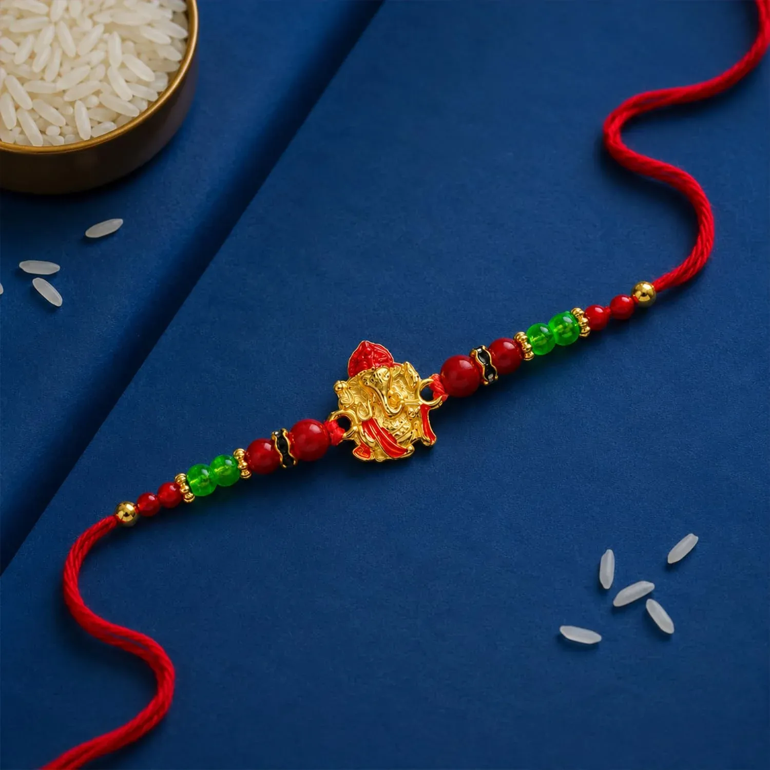 Peacock,Ganesh Multicolor Rakhi – Decorative Magnets | Raksha Bandhan Gift Combo - Detailed Feature View 5