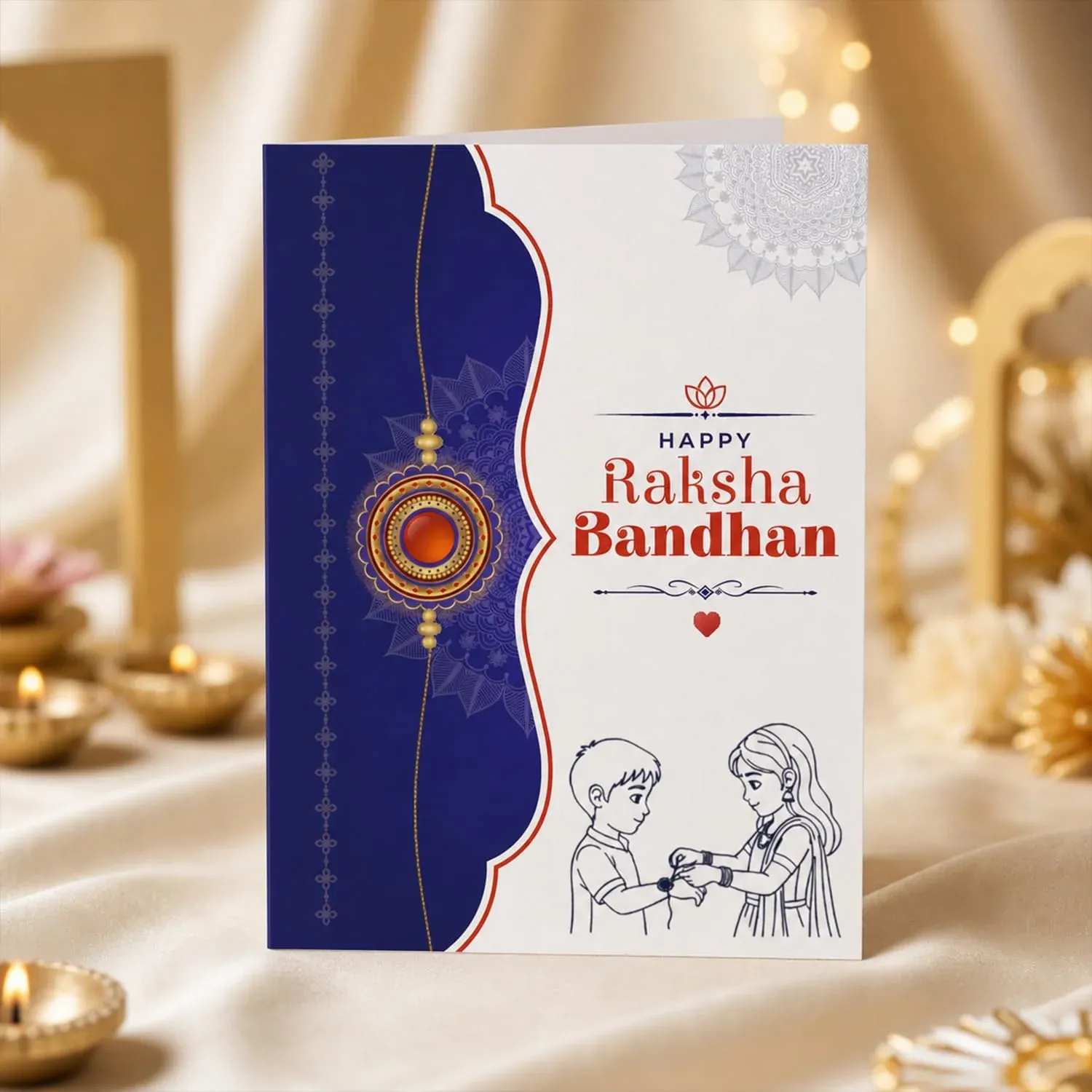 Rakhi Set for Brother (Set of 1) – Peacock Design Rakhi Combo with Roli Chawal, Silver Color Pooja Coin, Multicolour Magnets & Greeting Card – Traditional Raksha Bandhan Gift Hamper for Bhai - Detailed Feature View 3