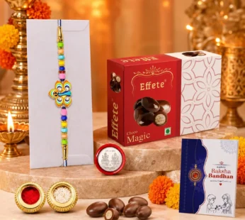 Festive Celebration Rakhi with Chocolate for Brother – Raksha Bandhan Combo (Pack of