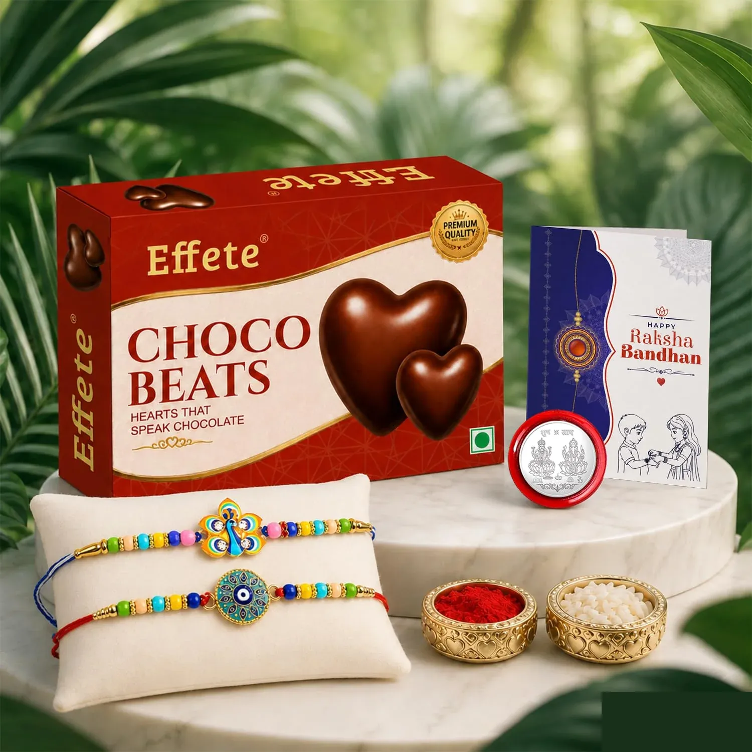 Premium Peacock, Evil Eye Multicolor Rakhi – Raksha Bandhan Gift Combo Set for Brother | Gift - Buy Online at Alikart