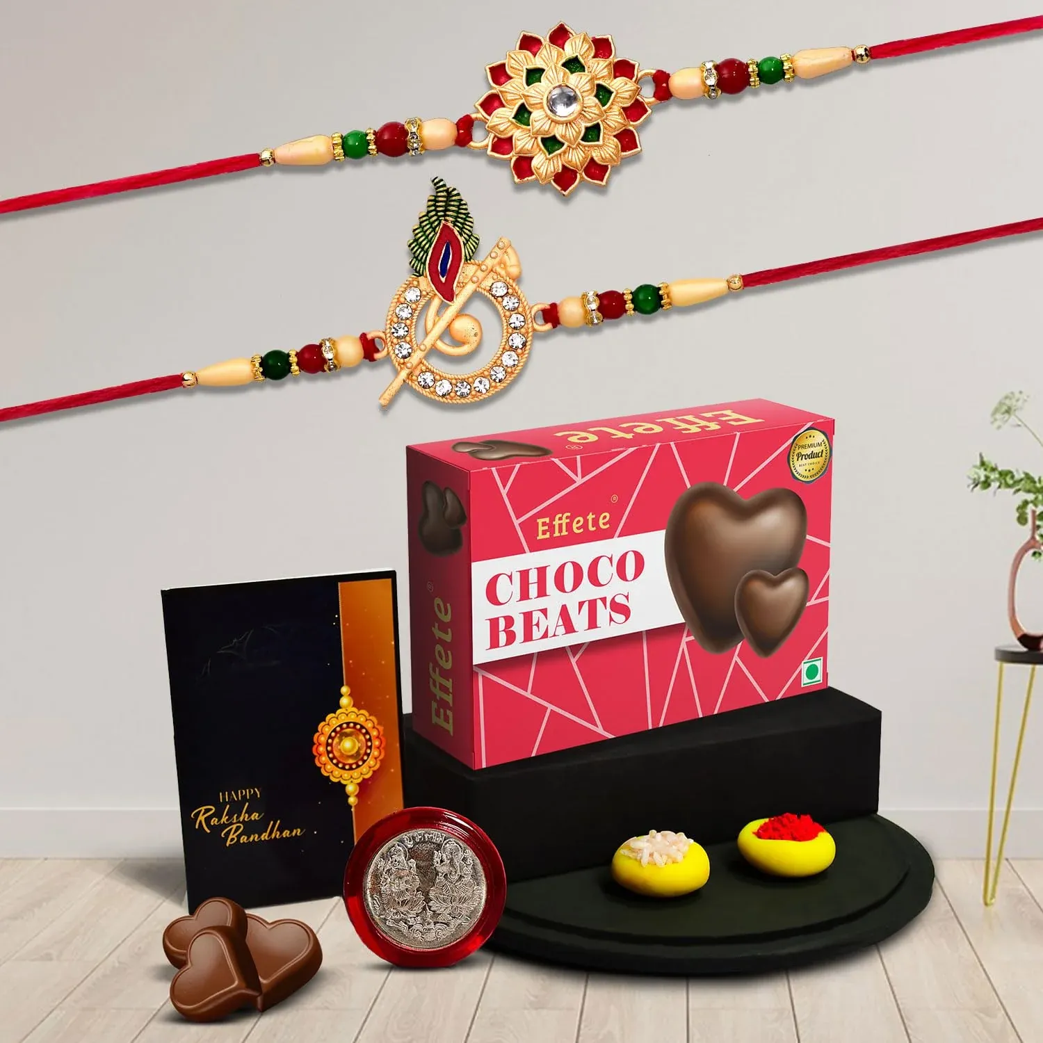 Premium Designer Rakhi Combo Set – Premium Krishna Flute & Floral Rakhi Gift – Raksha Bandhan - Buy Online at Alikart