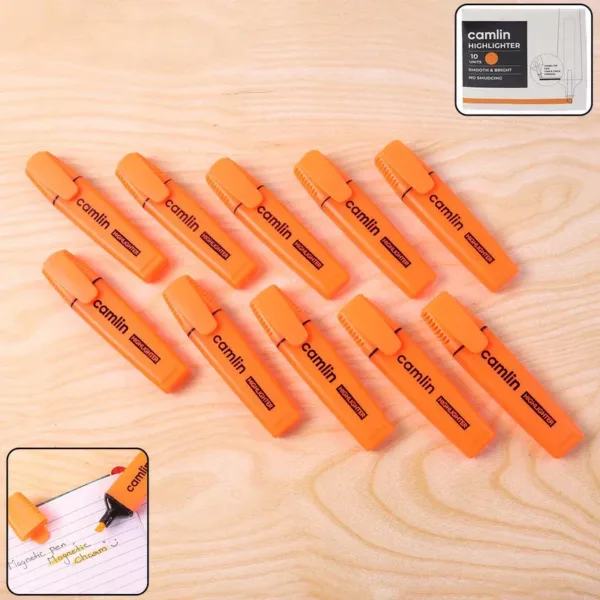 Orange Highlighter Pack – Smooth, Bright & No-Smudge Tip (10-Pack)