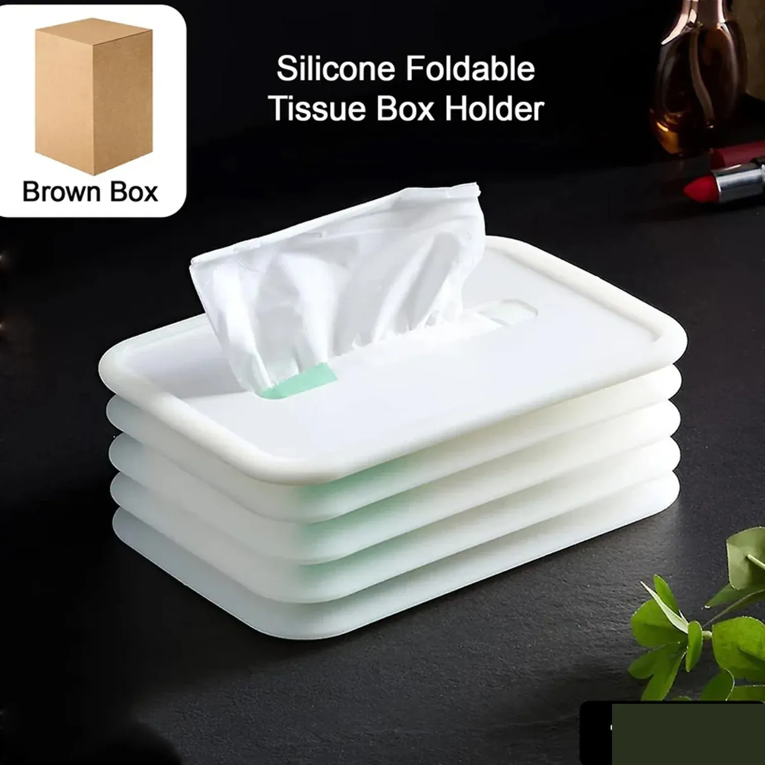 Silicone Tissue Holder – Foldable & Stylish for Home & Office - Detailed Feature View 1