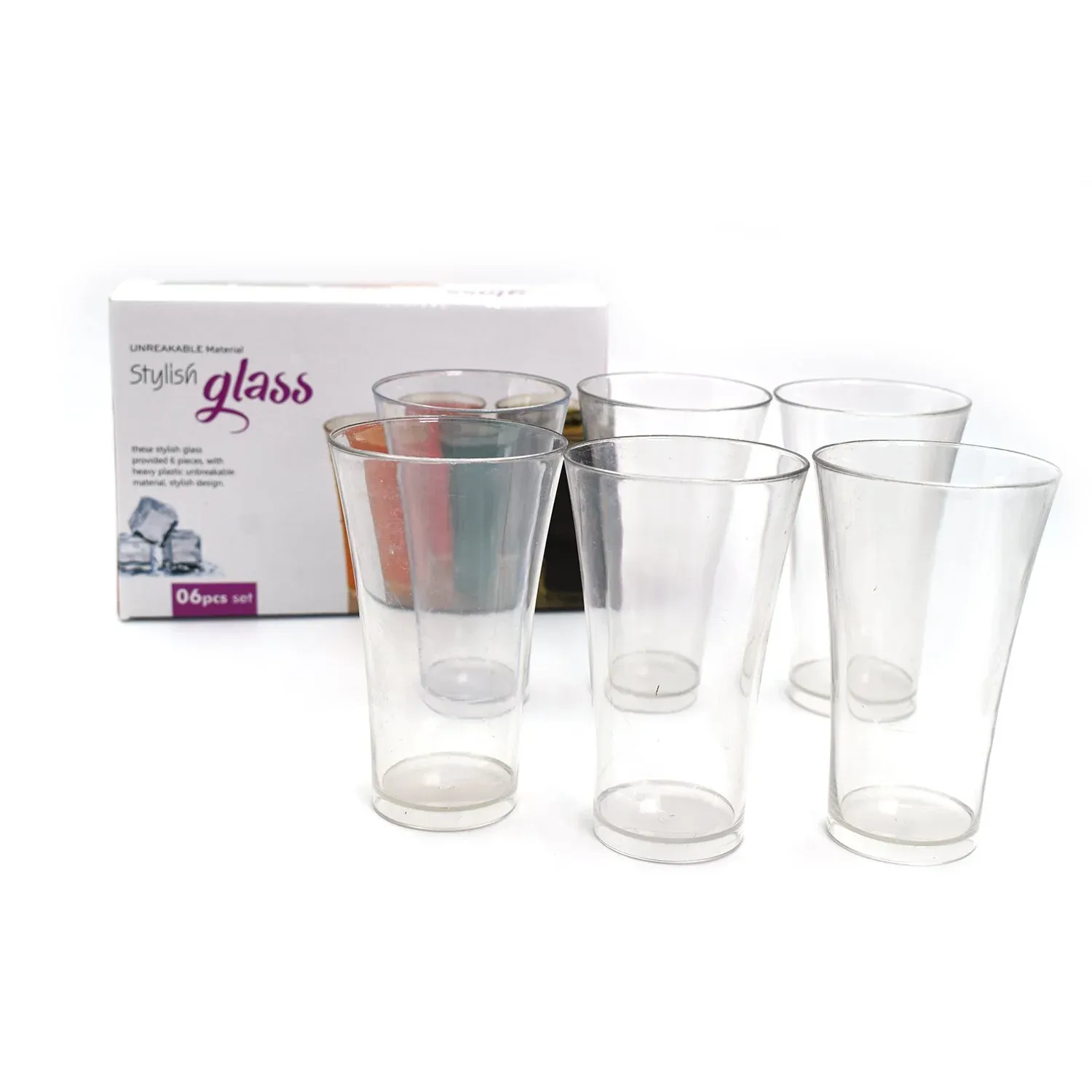 Transparent Plastic Drinking Glasses – Durable Set of 6 | Serve Stellar - Detailed Feature View 8