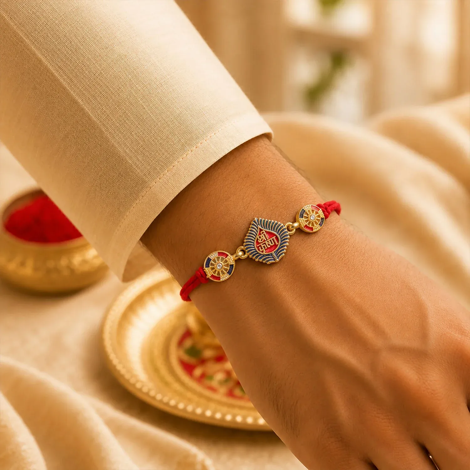 Shri Krishna Rakhi – Elegant Thread Design for Raksha Bandhan - Detailed Feature View 1