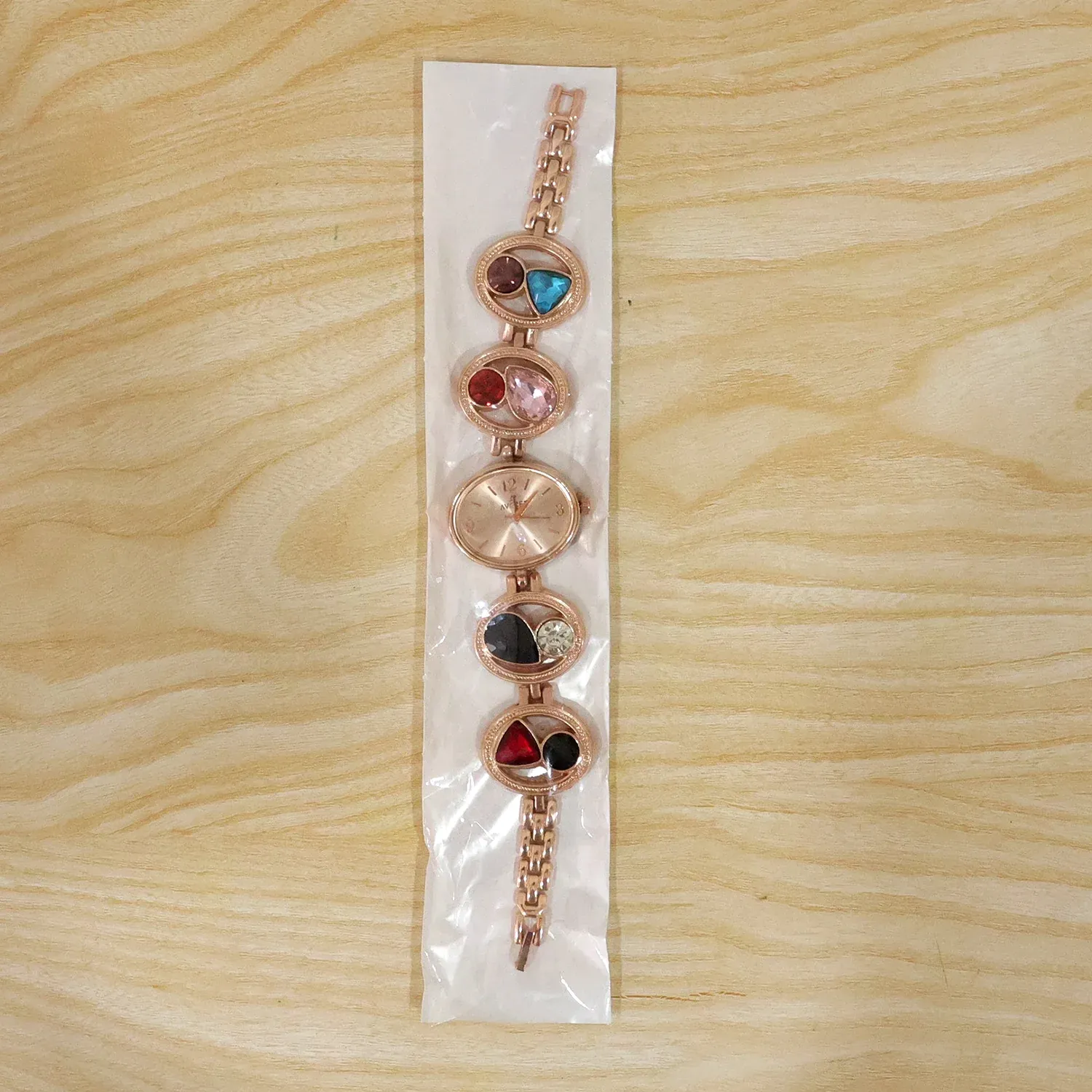 Rose Gold Bracelet Watch – Women's Analog with Crystal Stones - Detailed Feature View 5