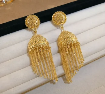 Traditional Gold Tone Jhumka Earrings – Elegant Festive Style