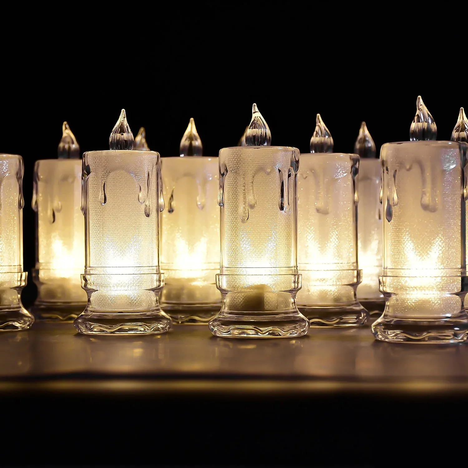 Melted Design Flameless Candles – Set of 12 for Diwali | Indo Glow - Detailed Feature View 6