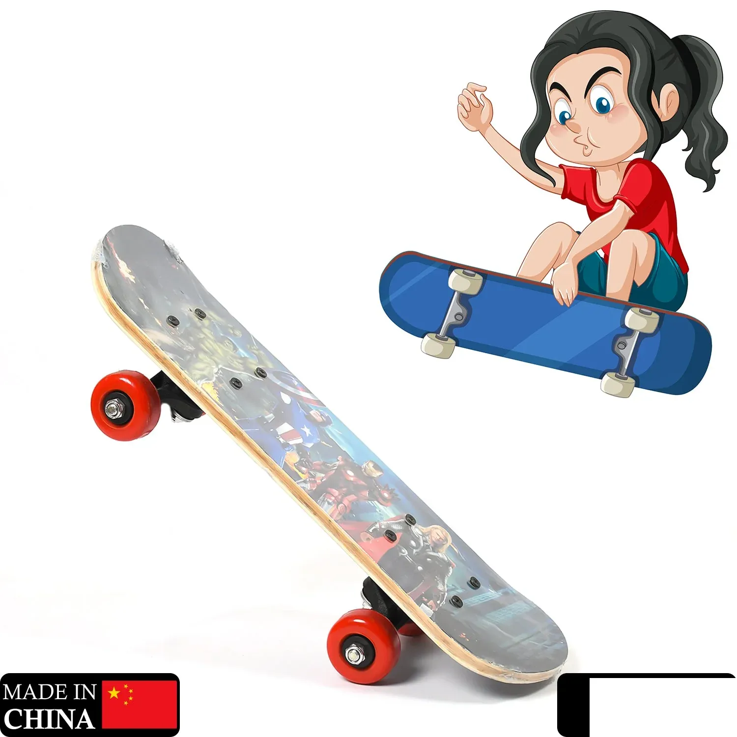 Wood Skateboard – Lightweight & Durable for All Ages | Konex - Detailed Feature View 1