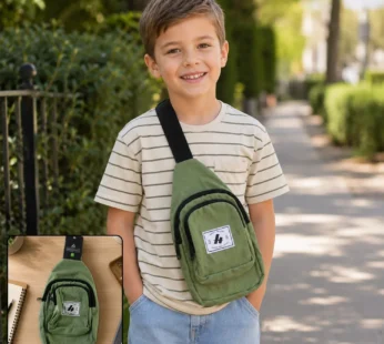 Kids Multi Pocket Sling Crossbody Chest Bag Canvas Bag for Little Boys Girls (1 Pc)
