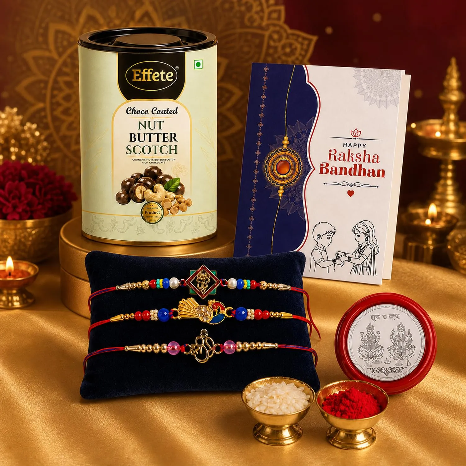Premium Rakhi with Chocolate for Brother – Hari Om Peacock Design Combo - Buy Online at Alikart