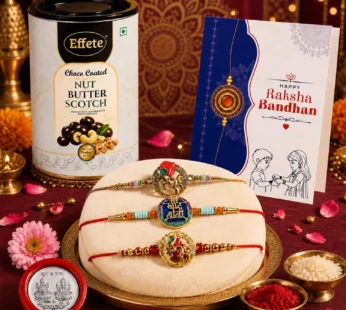Rakhi with Chocolate for Brother (Set of 7) – Khatu Baba 1 Pc Om Design Gift Combo