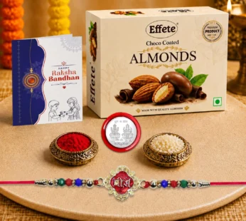 Veera Design Rakhi with Chocolate for Brother – Raksha Bandhan Gift Combo (Set of 5)