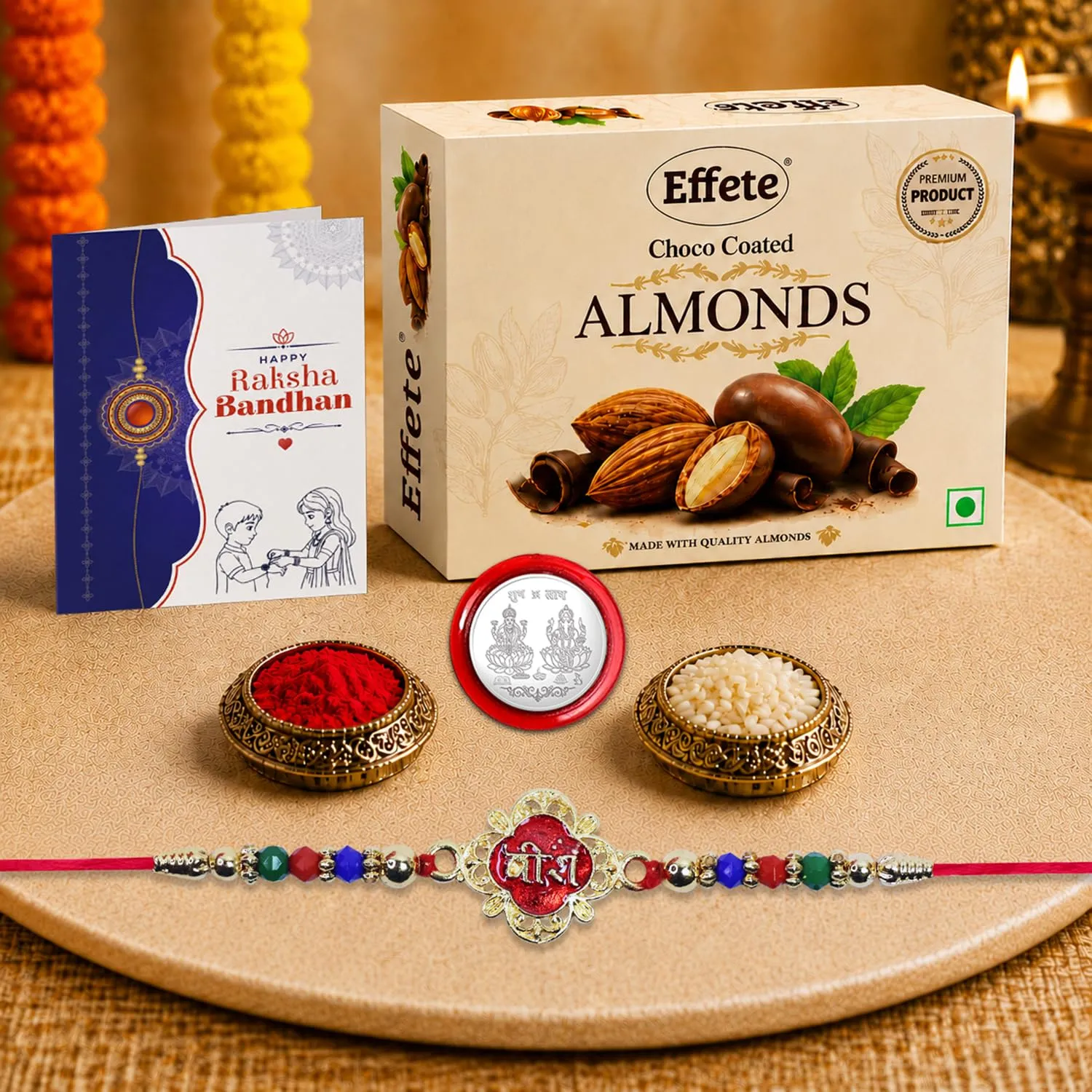Premium Veera Design Rakhi with Chocolate for Brother – Raksha Bandhan Gift Combo (Set of 5) - Buy Online at Alikart